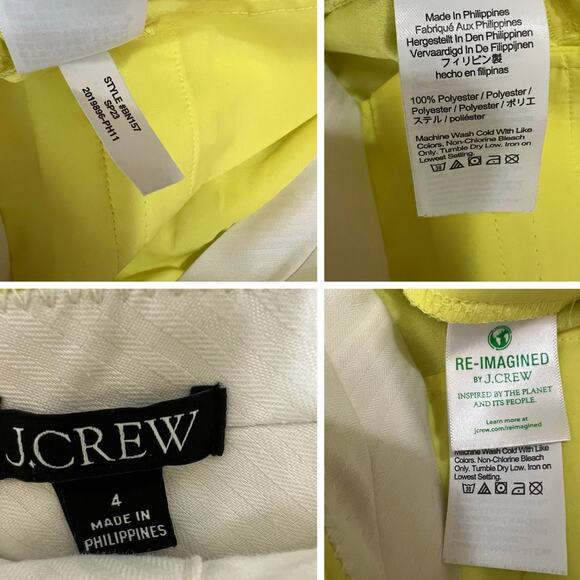 J.Crew Essential Pants 4 City Crepe Lemon Sorbet Trousers Straight Work Pleated - Picture 9 of 11